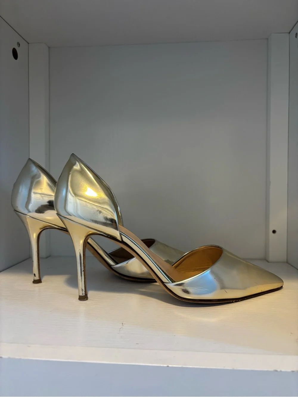 Silver Pointed-Toe J-Crew Stiletto Pumps